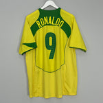 2004/06 BRAZIL RONALDO #9 HOME SHIRT (L) NIKE