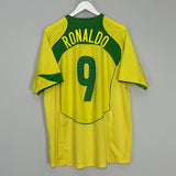 2004/06 BRAZIL RONALDO #9 HOME SHIRT (L) NIKE