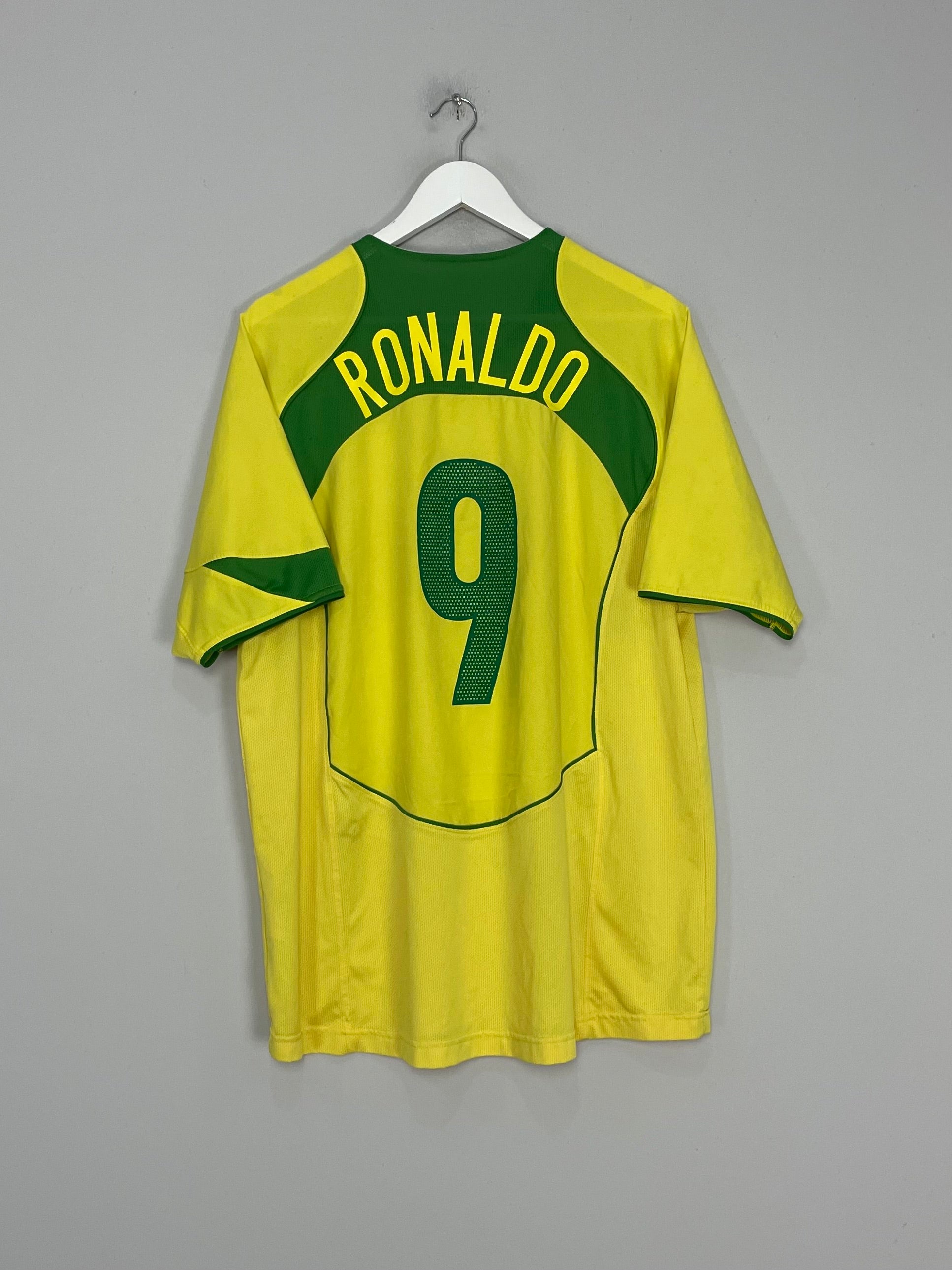 2004/06 BRAZIL RONALDO #9 HOME SHIRT (L) NIKE