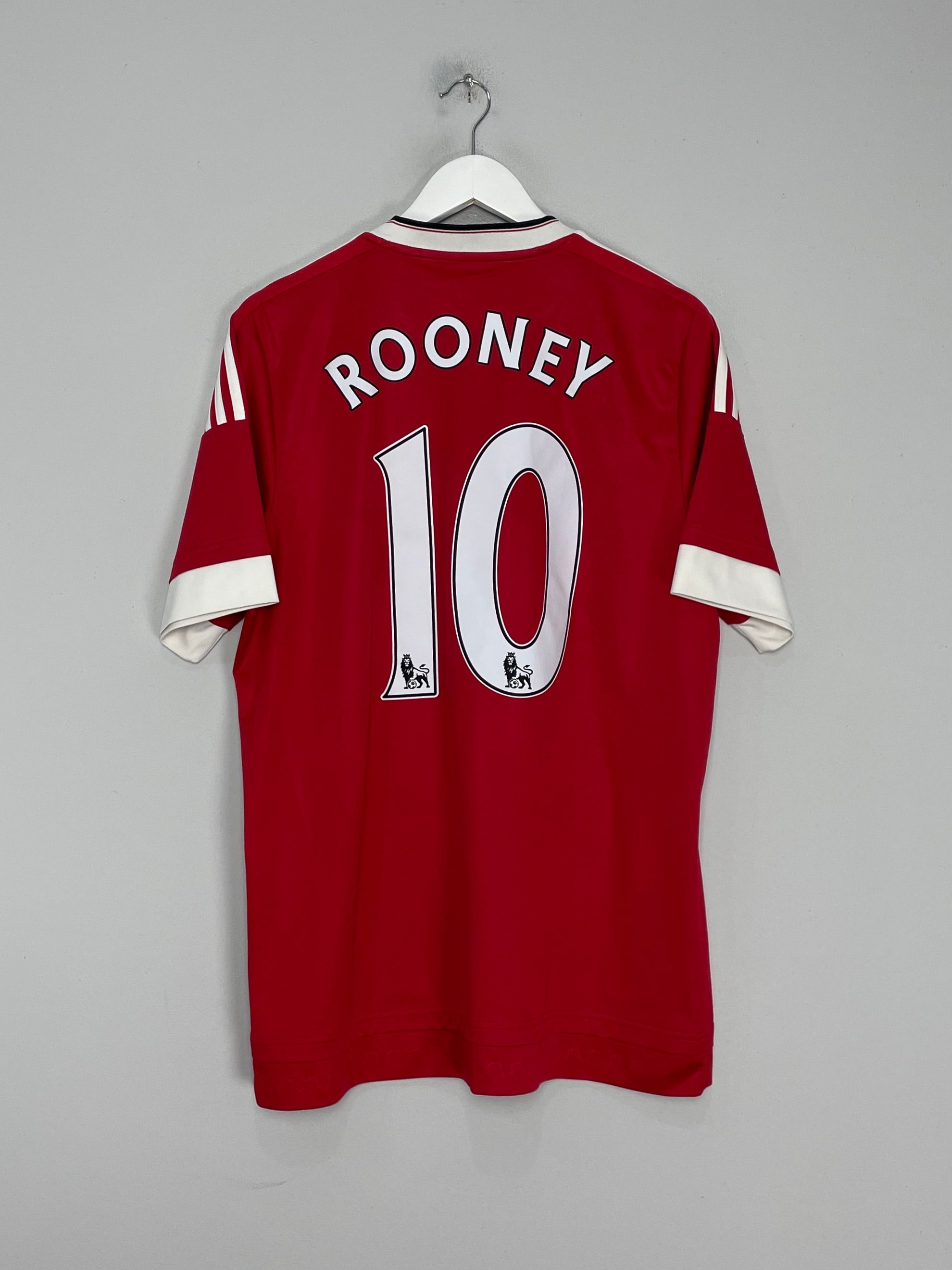 2015/16 MANCHESTER UNITED ROONEY #10 HOME SHIRT (L) ADIDAS