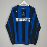 2004/05 INTER MILAN ADRIANO #10 L/S HOME SHIRT (M) NIKE