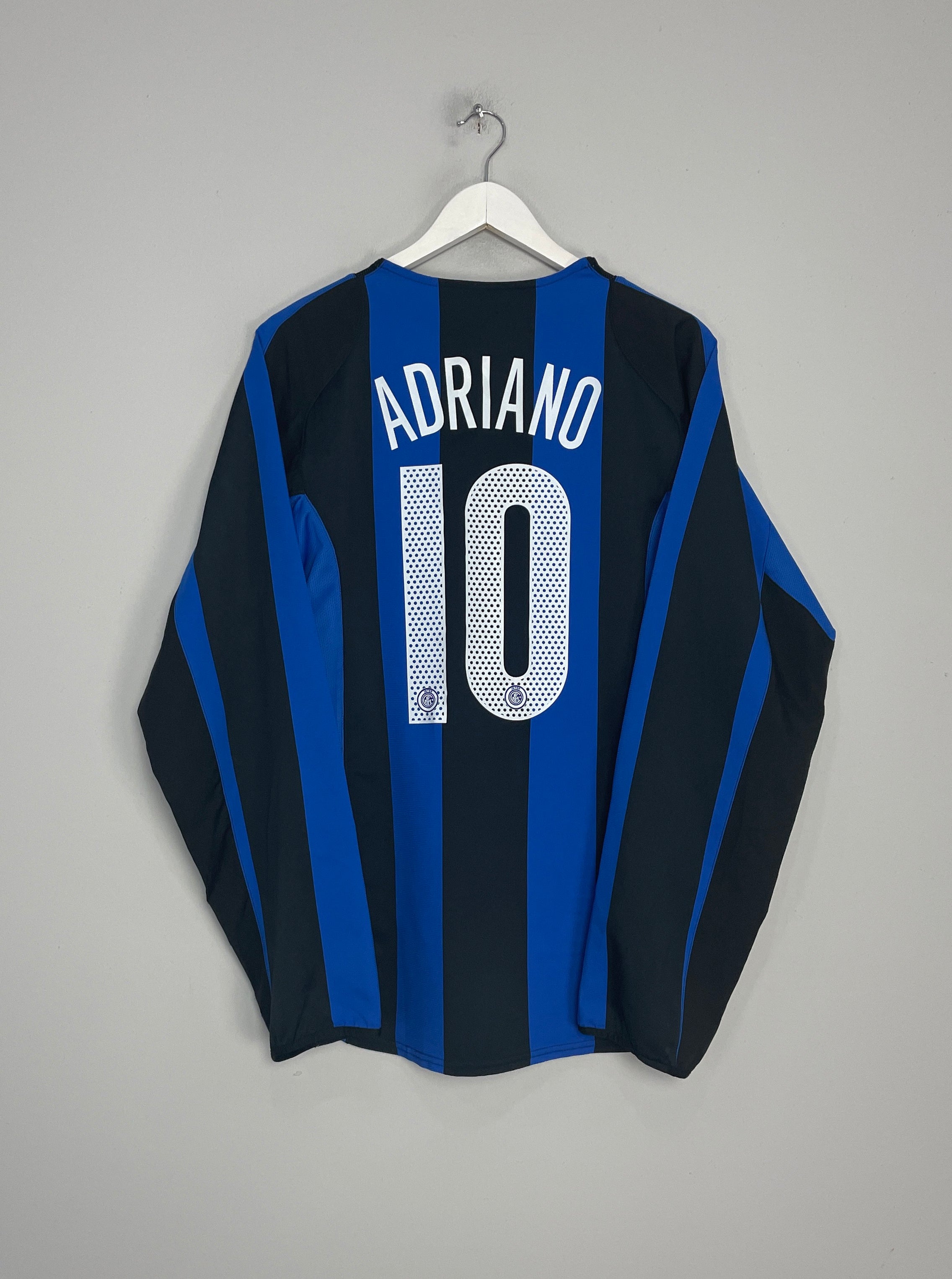 2004/05 INTER MILAN ADRIANO #10 L/S HOME SHIRT (M) NIKE