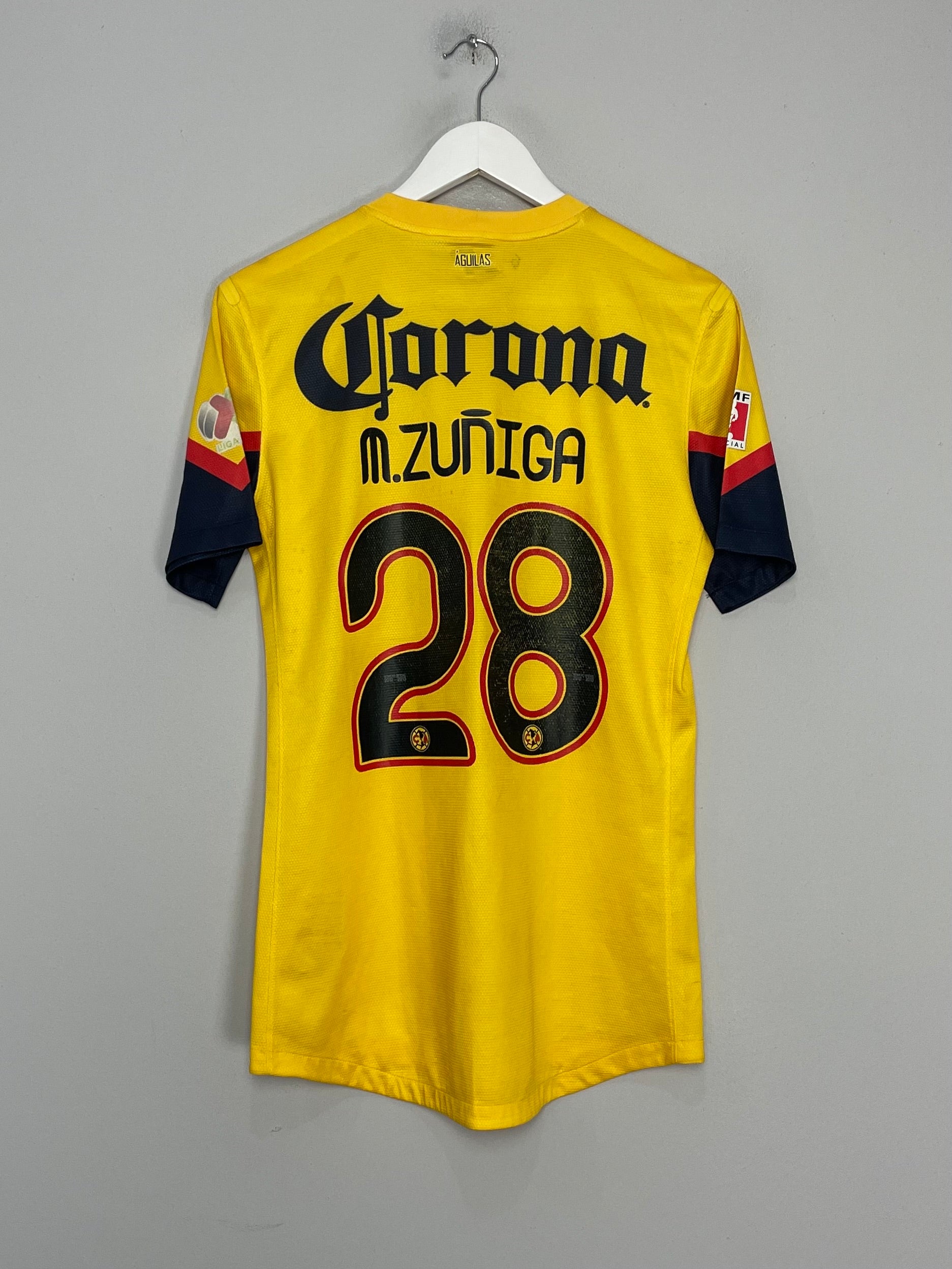 2013/14 CLUB AMERICA M.ZUNIGA #28 *PLAYER ISSUE* SQUAD SIGNED HOME SHIRT (M) NIKE