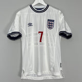 1999/01 ENGLAND BECKHAM #7 HOME SHIRT (M) UMBRO