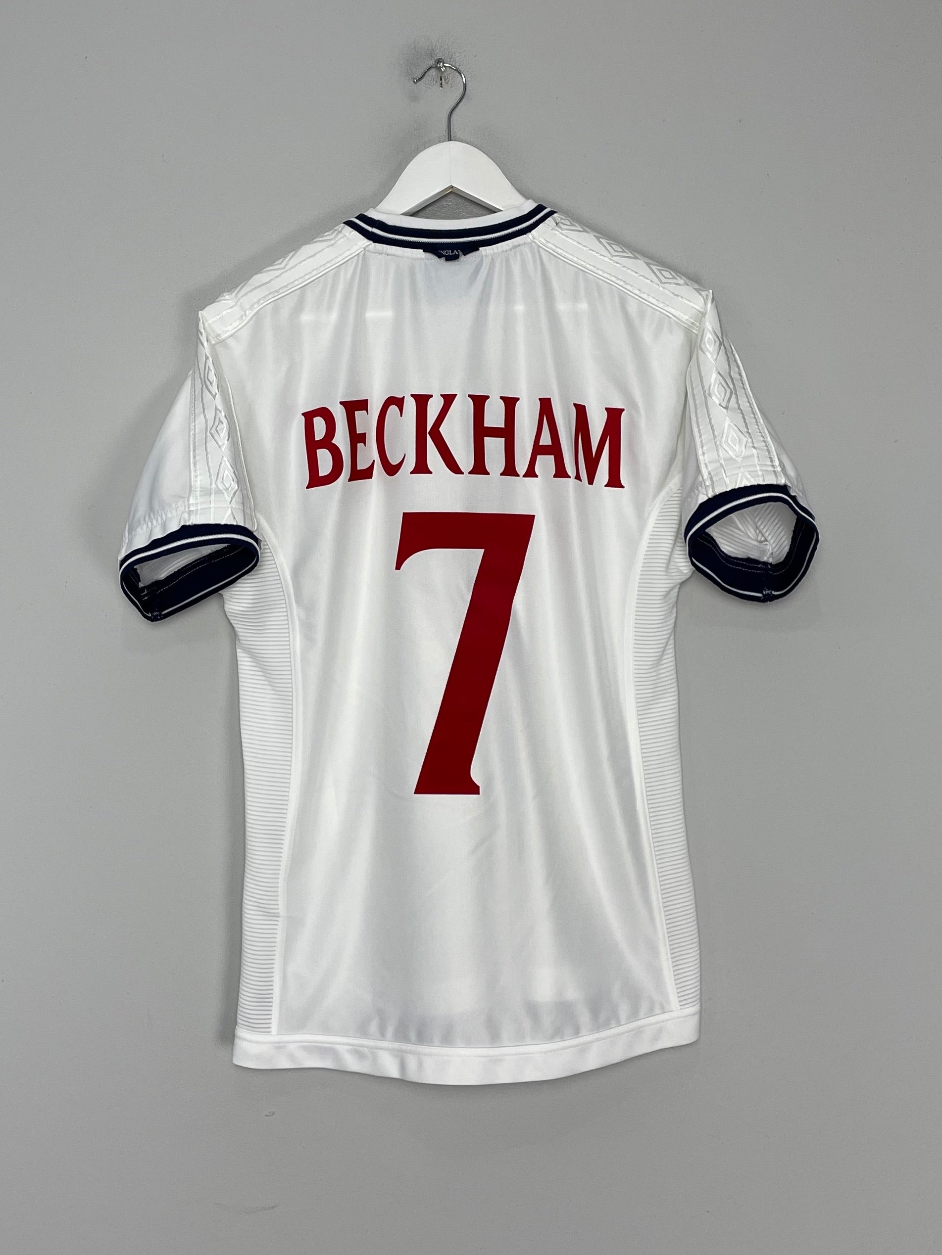 1999/01 ENGLAND BECKHAM #7 HOME SHIRT (M) UMBRO