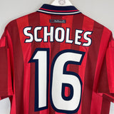 1997/99 ENGLAND SCHOLES #16 AWAY SHIRT (L) UMBRO