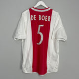 2004/05 AJAX DE BOER #5 HOME SHIRT (L) ADIDAS