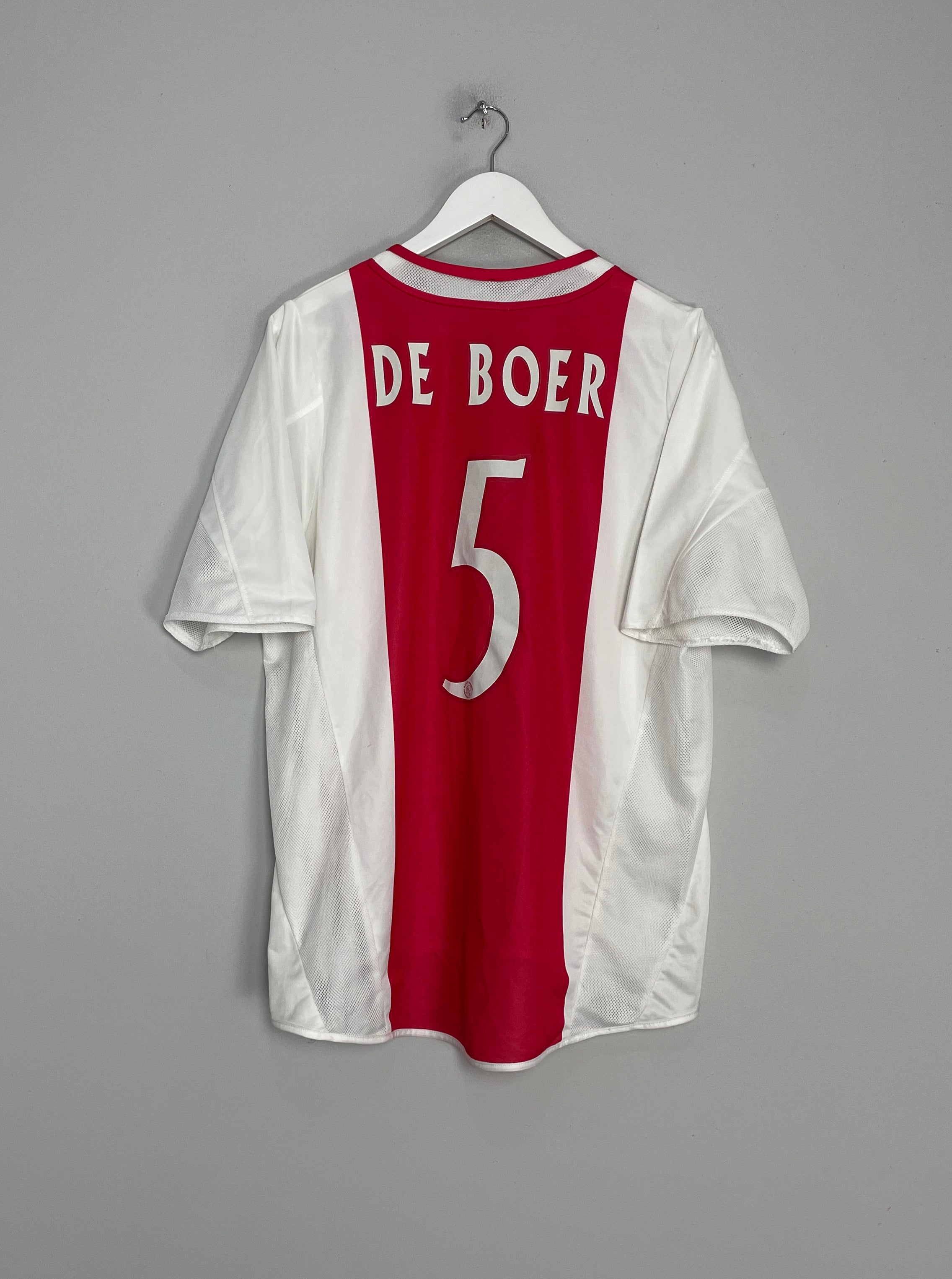 2004/05 AJAX DE BOER #5 HOME SHIRT (L) ADIDAS