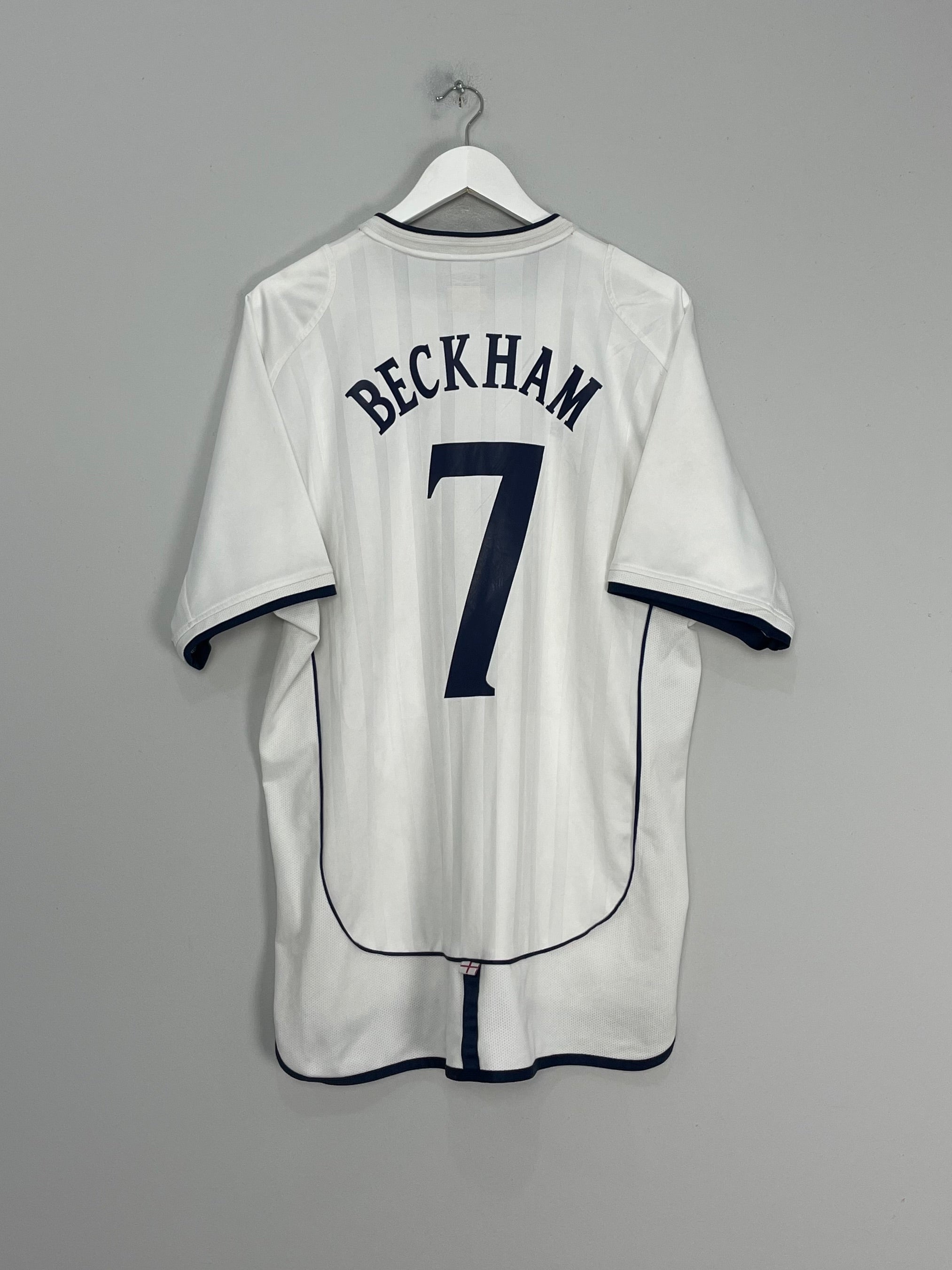 2001/03 ENGLAND BECKHAM #7 HOME SHIRT (XL) UMBRO