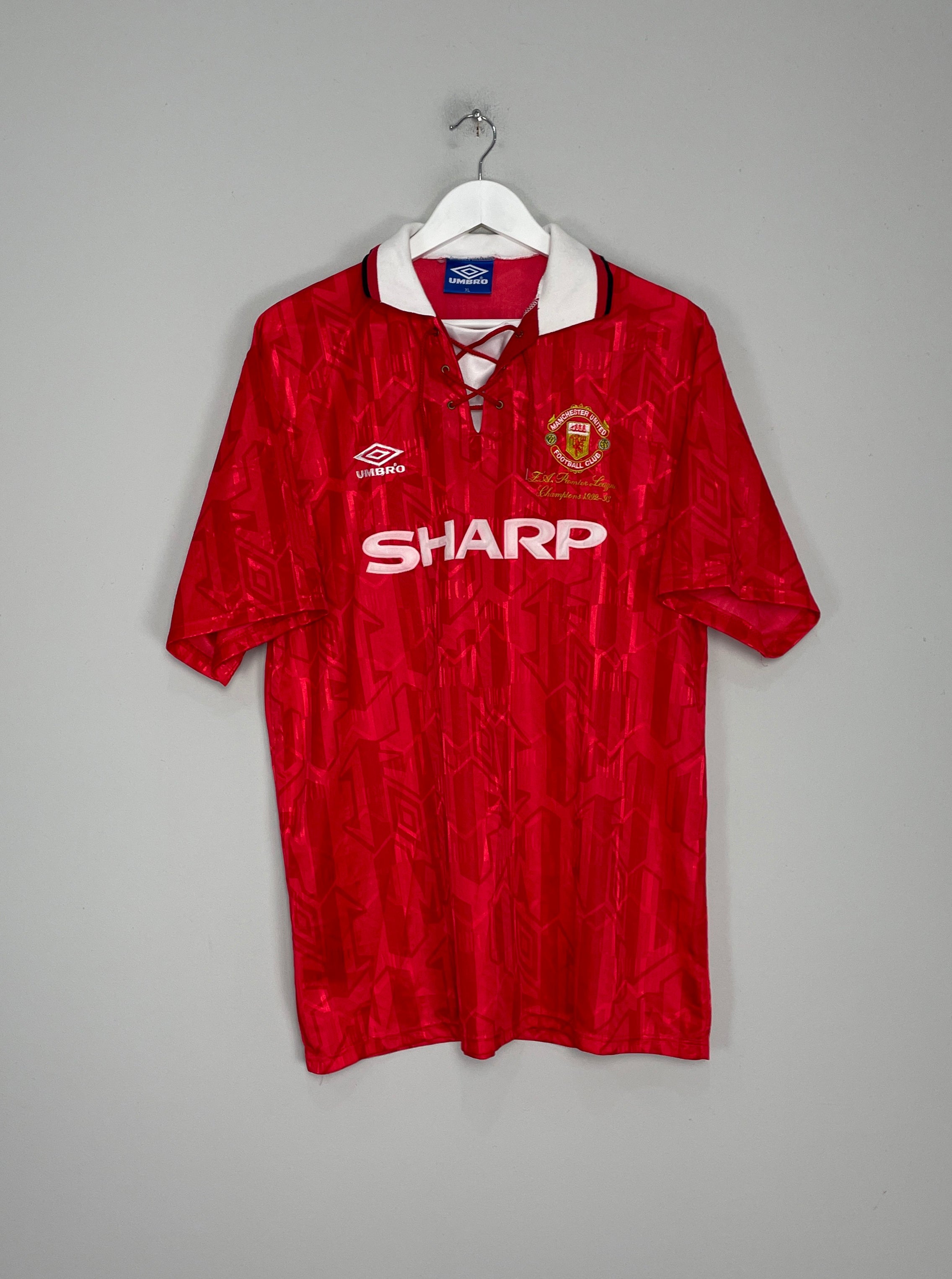 1992/94 MANCHESTER UNITED HOME SHIRT (XL) UMBRO