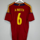 2012/13 SPAIN A.INIESTA #6 HOME SHIRT (XL) ADIDAS