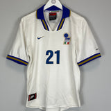 1996/98 ITALY ZOLA #21 AWAY SHIRT (M) NIKE