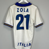 1996/98 ITALY ZOLA #21 AWAY SHIRT (M) NIKE