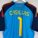 2010 SPAIN CASILLAS #1 GK SHIRT (XL) ADIDAS