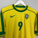 1998/00 BRAZIL RONALDO #9 HOME SHIRT (M) NIKE