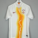 2018/19 Galatasaray third shirt by Nike in excellent condition, medium size, featuring vibrant orange and yellow design.