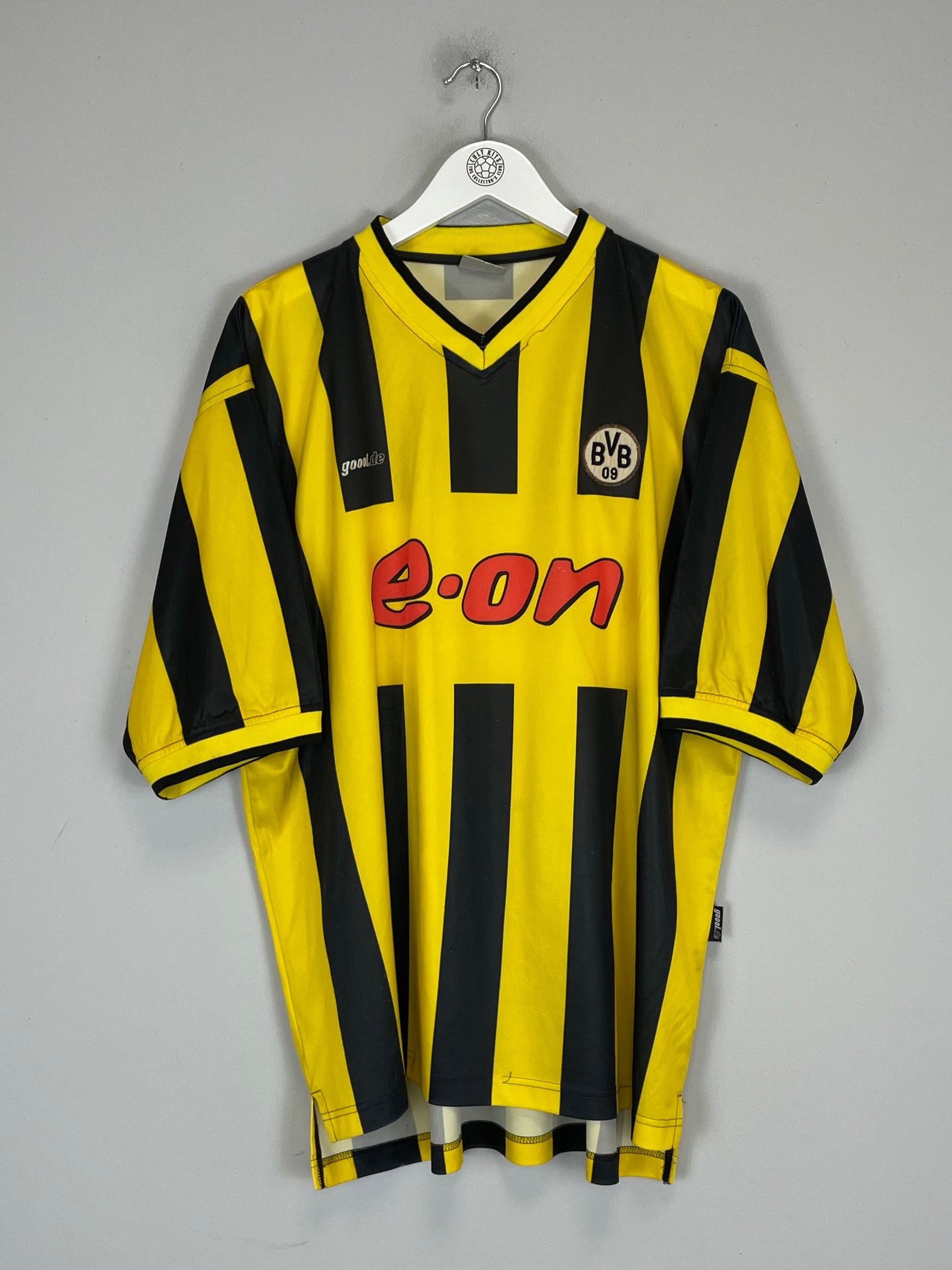 Borussia Dortmund 2000/02 home shirt in yellow and black stripes, size XL, very good condition, manufacturer Goool.