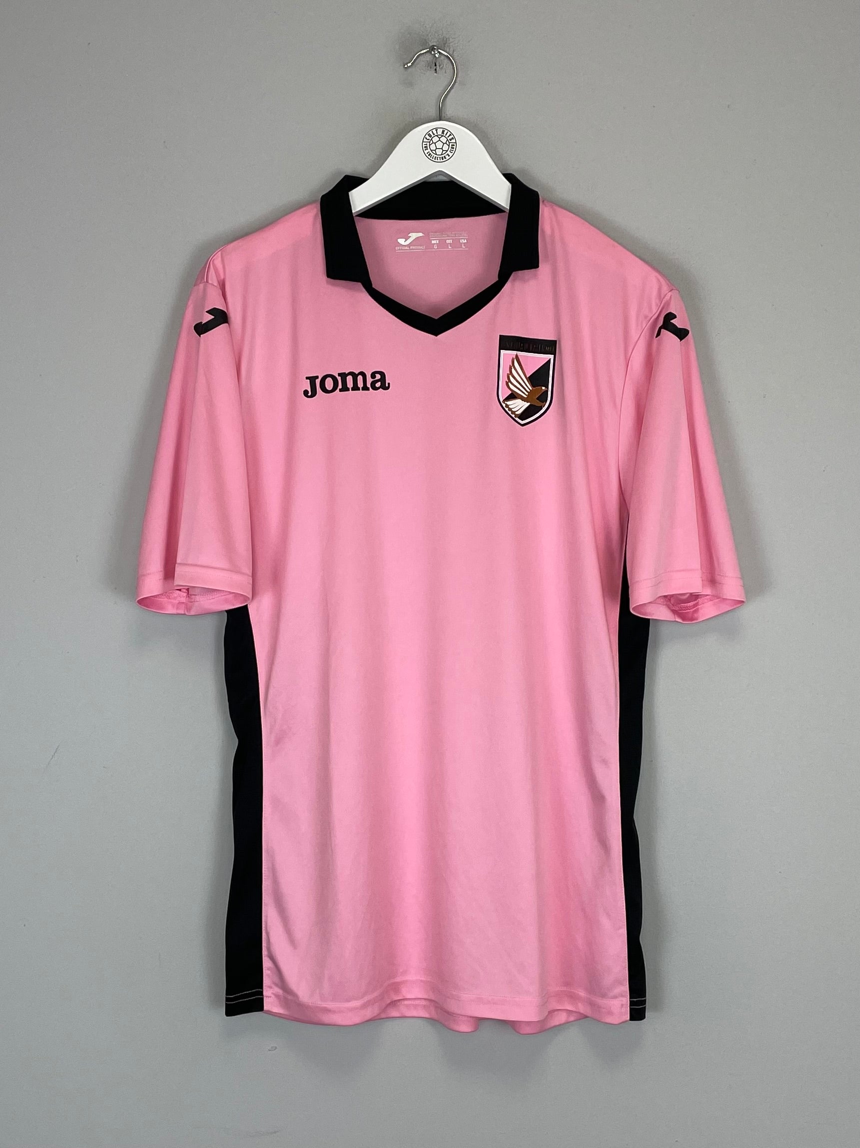 2014/15 Palermo home shirt in pink with black accents by Joma, size large, in very good condition.