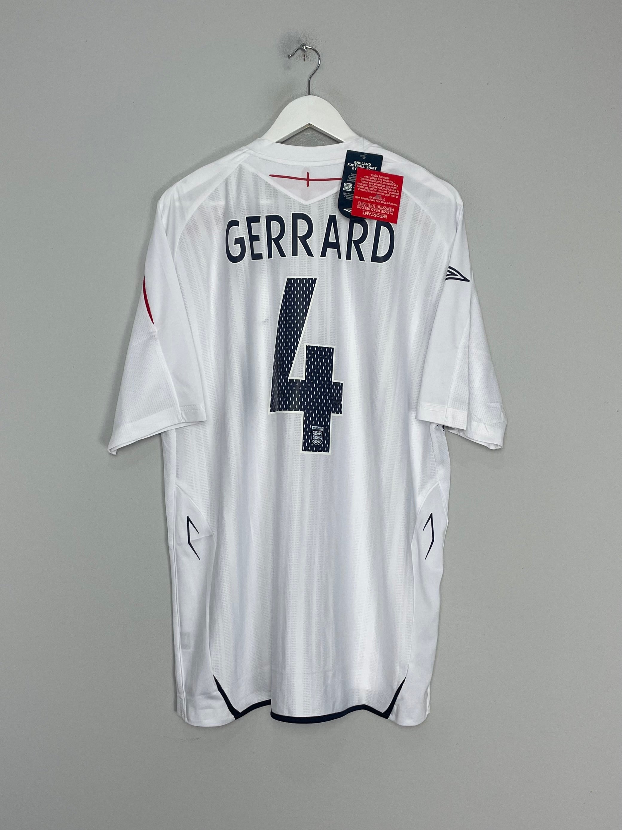 2007/09 ENGLAND GERRARD #4 *BNWT* HOME SHIRT (XXL) UMBRO