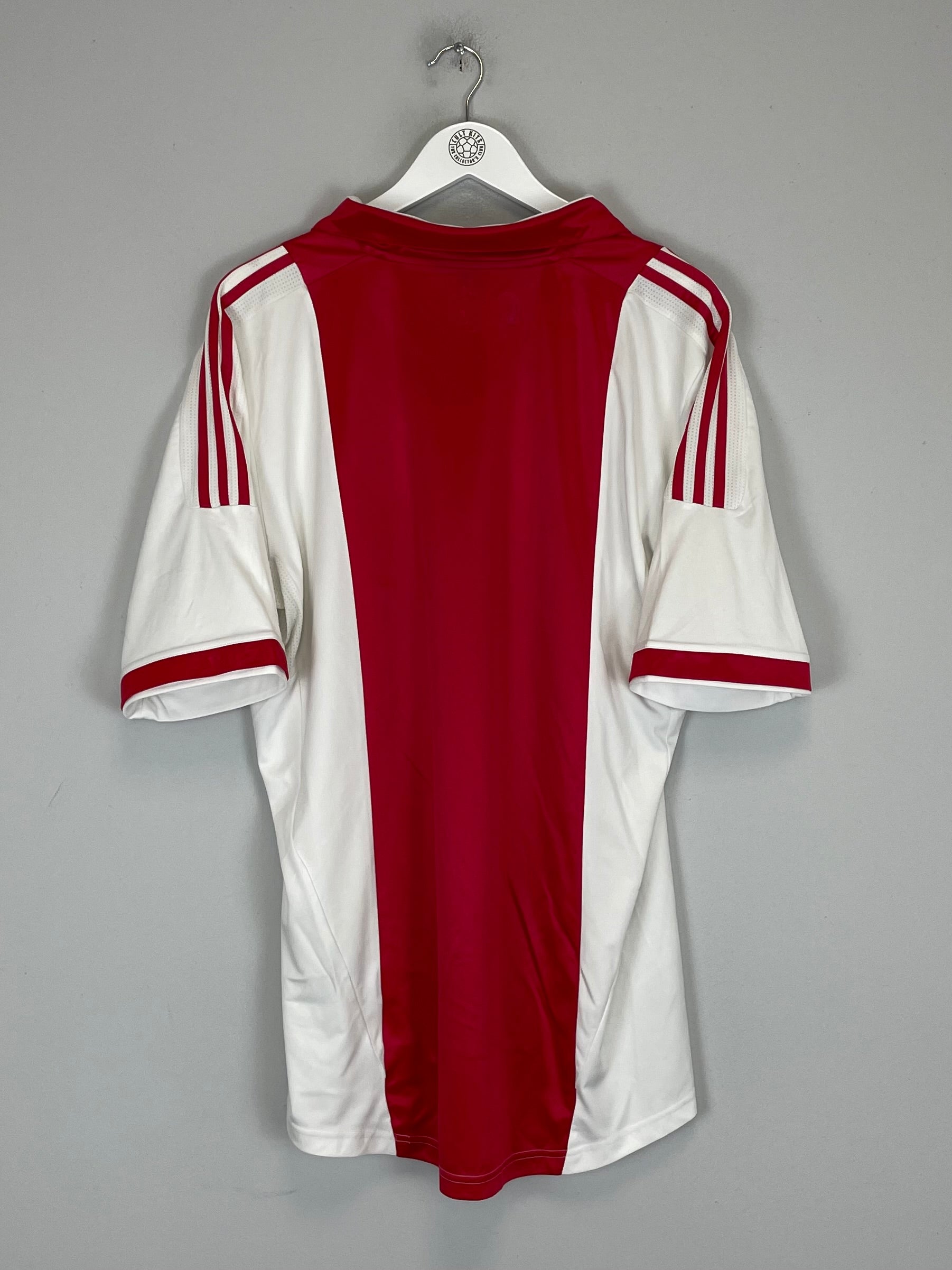 Back view of 2011/12 Ajax home shirt by Adidas, large size, excellent condition with red and white design.