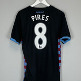 2010/11 Aston Villa Robert Pires #8 away shirt, Nike, medium size, excellent condition, black with blue and claret details.