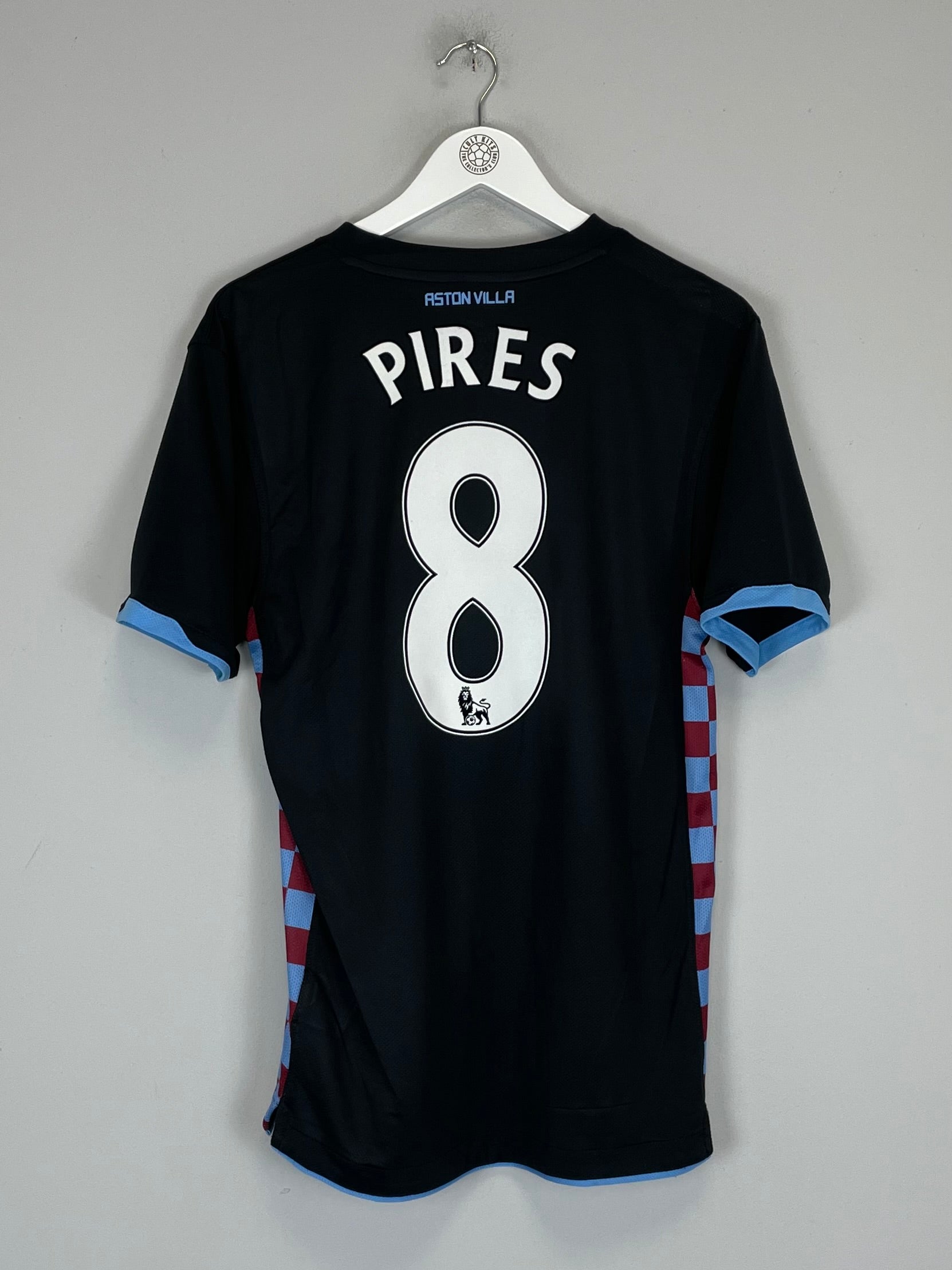 2010/11 Aston Villa Robert Pires #8 away shirt, Nike, medium size, excellent condition, black with blue and claret details.