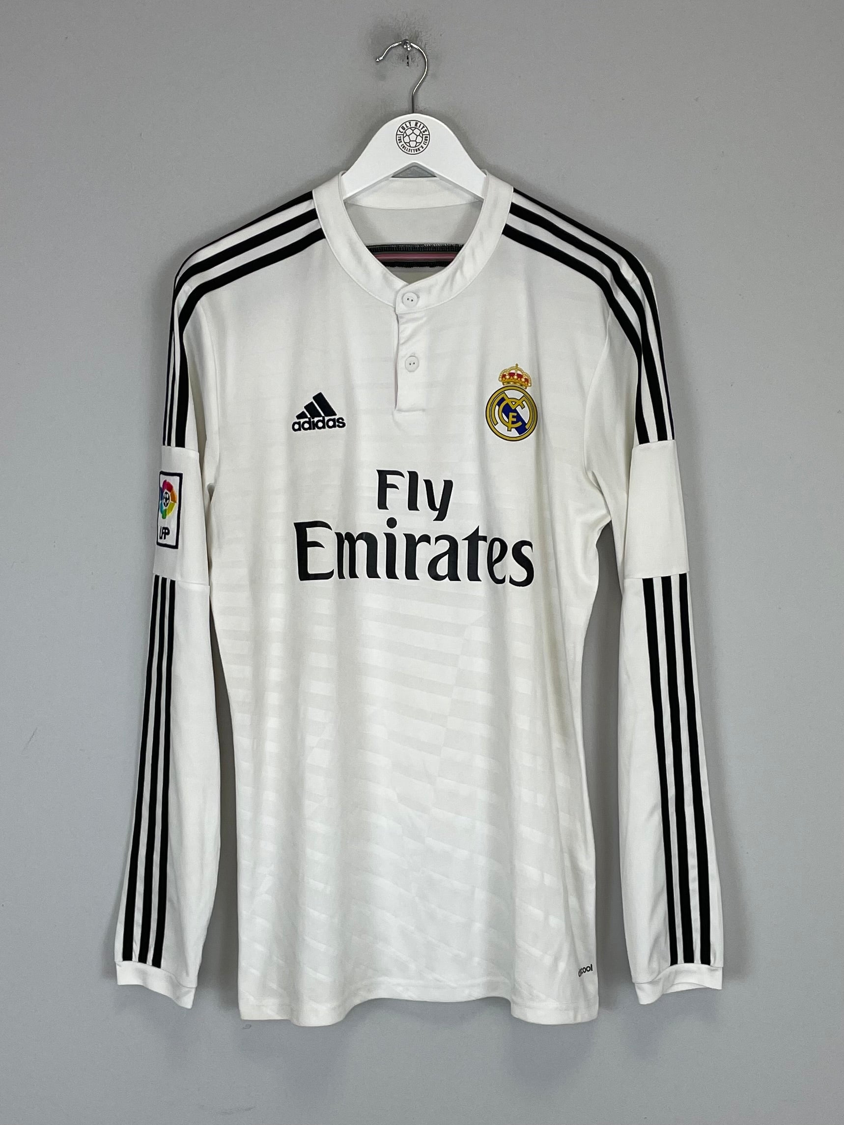 2018/19 Real Madrid James #10 long sleeve home shirt in white by Adidas, size Large, in very good condition.