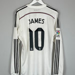 2018/19 Real Madrid James Rodriguez #10 long sleeve home shirt, size large, Adidas, back view, excellent condition.