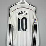 2018/19 Real Madrid James Rodriguez #10 long sleeve home shirt, size large, Adidas, back view, excellent condition.