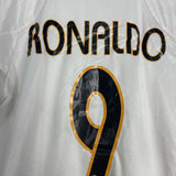 2004/05 REAL MADRID RONALDO #9 *PLAYER ISSUE* HOME SHIRT (L) ADIDAS