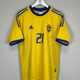 2002/03 SWEDEN IBRAHIMOVIC #21 HOME SHIRT (L) ADIDAS