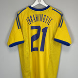 2002/03 SWEDEN IBRAHIMOVIC #21 HOME SHIRT (L) ADIDAS