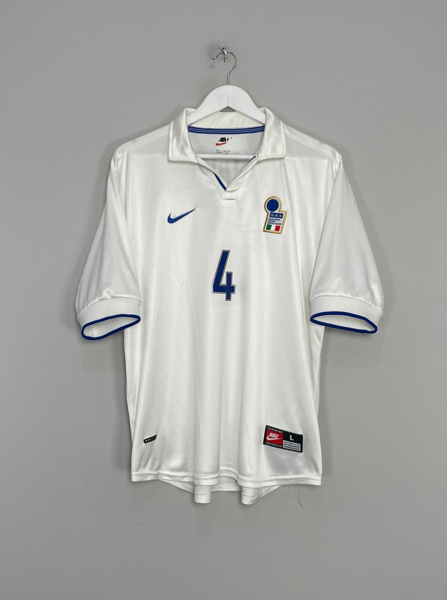 1997/98 ITALY CANNAVARO #4 AWAY SHIRT (L) NIKE