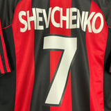 2000/02 AC MILAN SHEVCHENKO #7 HOME SHIRT (L) ADIDAS