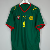 2008/09 Cameroon home shirt by Puma, XXL size, featuring Samuel Eto'o #9, in excellent condition.