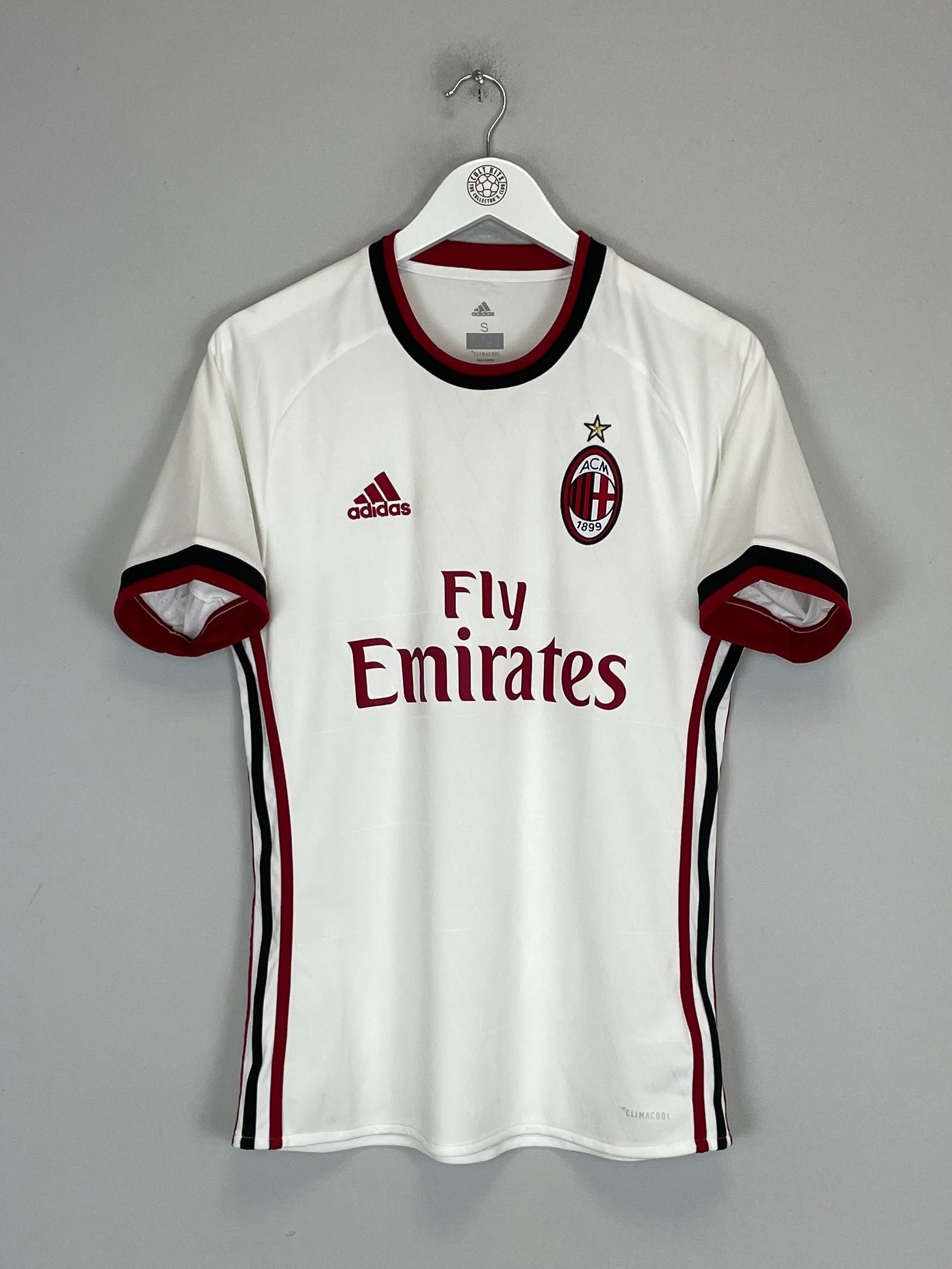 2017/18 AC Milan away shirt by Adidas in excellent condition, size small, featuring Emirates sponsorship logo.