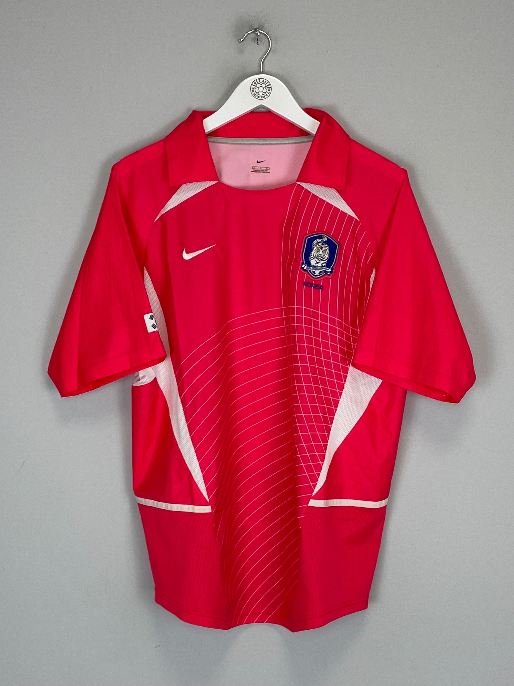 2002/04 South Korea home shirt, size L, Nike, excellent condition, vibrant design, iconic team colors.