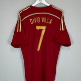 2013/15 SPAIN DAVID VILLA #7 HOME SHIRT (XL) ADIDAS