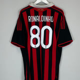 2009/10 AC MILAN RONALDINHO #80 HOME SHIRT (XXL) ADIDAS