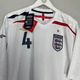 2007/09 ENGLAND GERRARD #4 *BNWT* HOME SHIRT (XXL) UMBRO