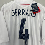 2007/09 ENGLAND GERRARD #4 *BNWT* HOME SHIRT (XXL) UMBRO