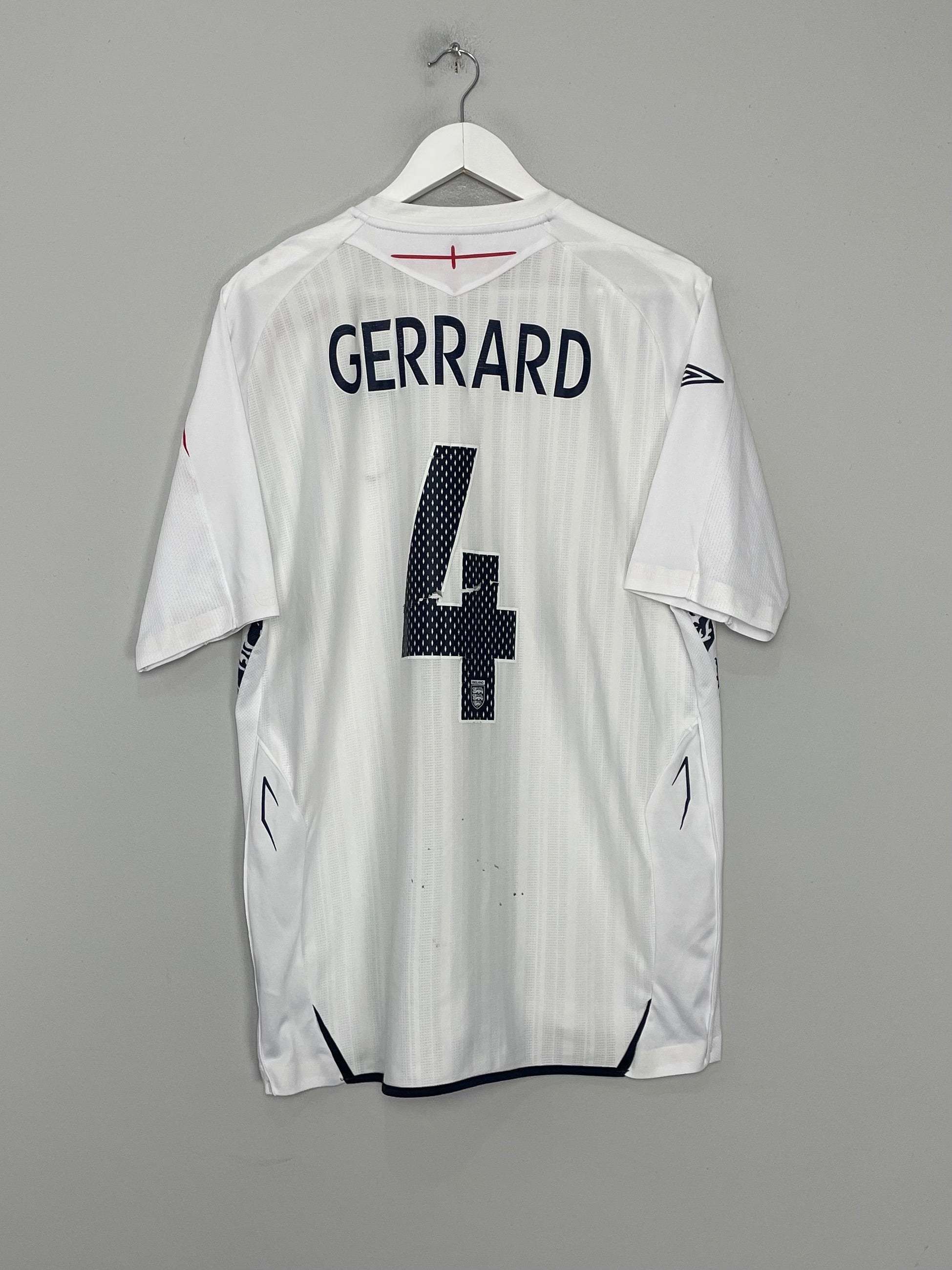 2007/09 ENGLAND GERRARD #4 HOME SHIRT (XL) UMBRO