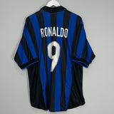 1998/99 INTER MILAN RONALDO #9 HOME SHIRT (XL) NIKE