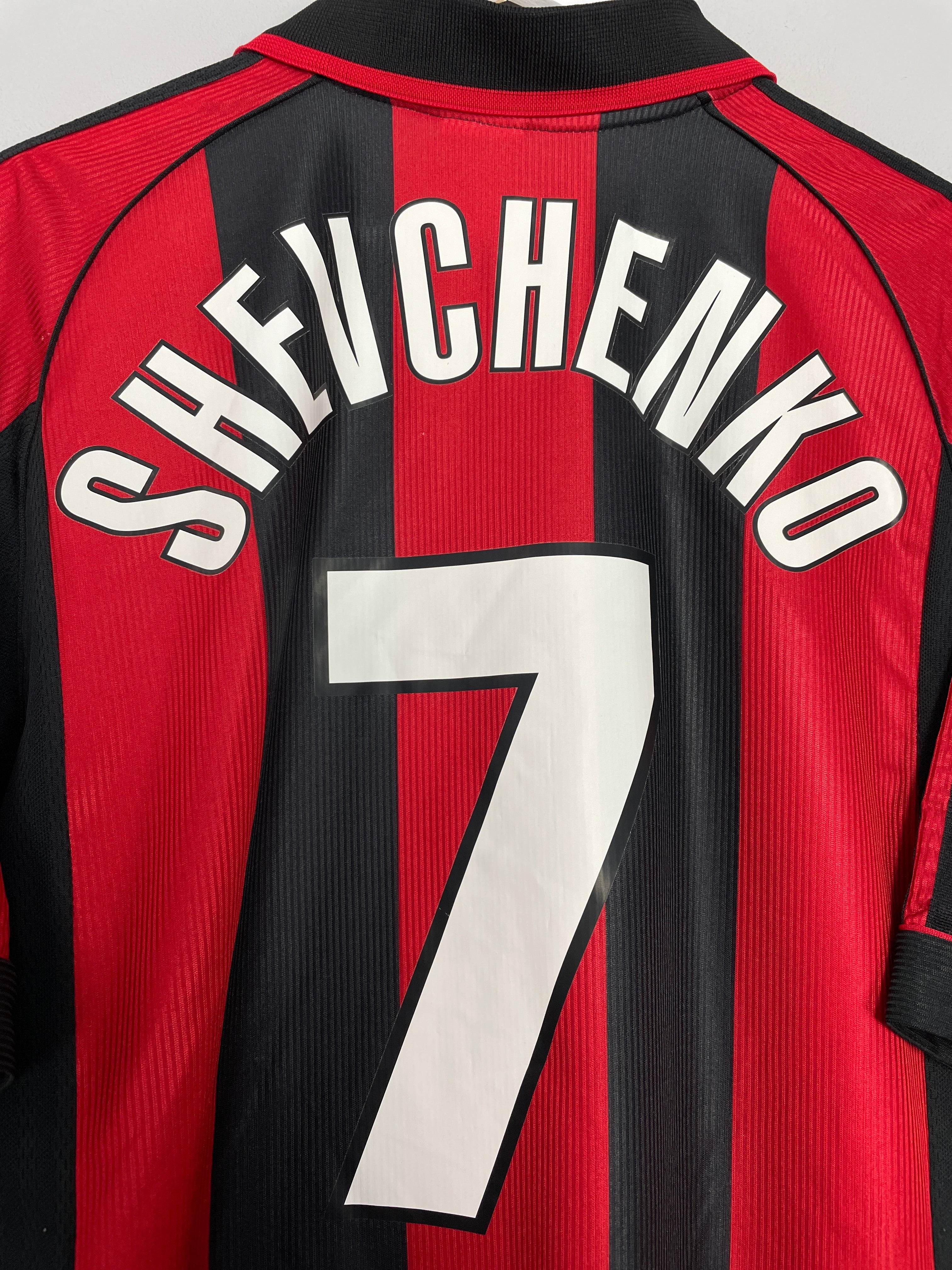 1998/99 AC MILAN SHEVCHENKO #7 HOME SHIRT (L) ADIDAS