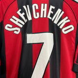 1998/99 AC MILAN SHEVCHENKO #7 HOME SHIRT (L) ADIDAS