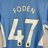 2021/22 MANCHESTER CITY FODEN #47 *MATCH ISSUE* HOME SHIRT (S) PUMA