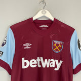 2023/24 WEST HAM BOWEN #20 *MATCH WORN* HOME SHIRT (M) UMBRO