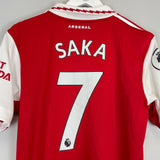 2022/23 ARSENAL SAKA #7 *MATCH WORN* HOME SHIRT (M) ADIDAS