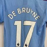 2019/20 MANCHESTER CITY DE BRUYNE #17 *MATCH WORN* HOME SHIRT (M) PUMA