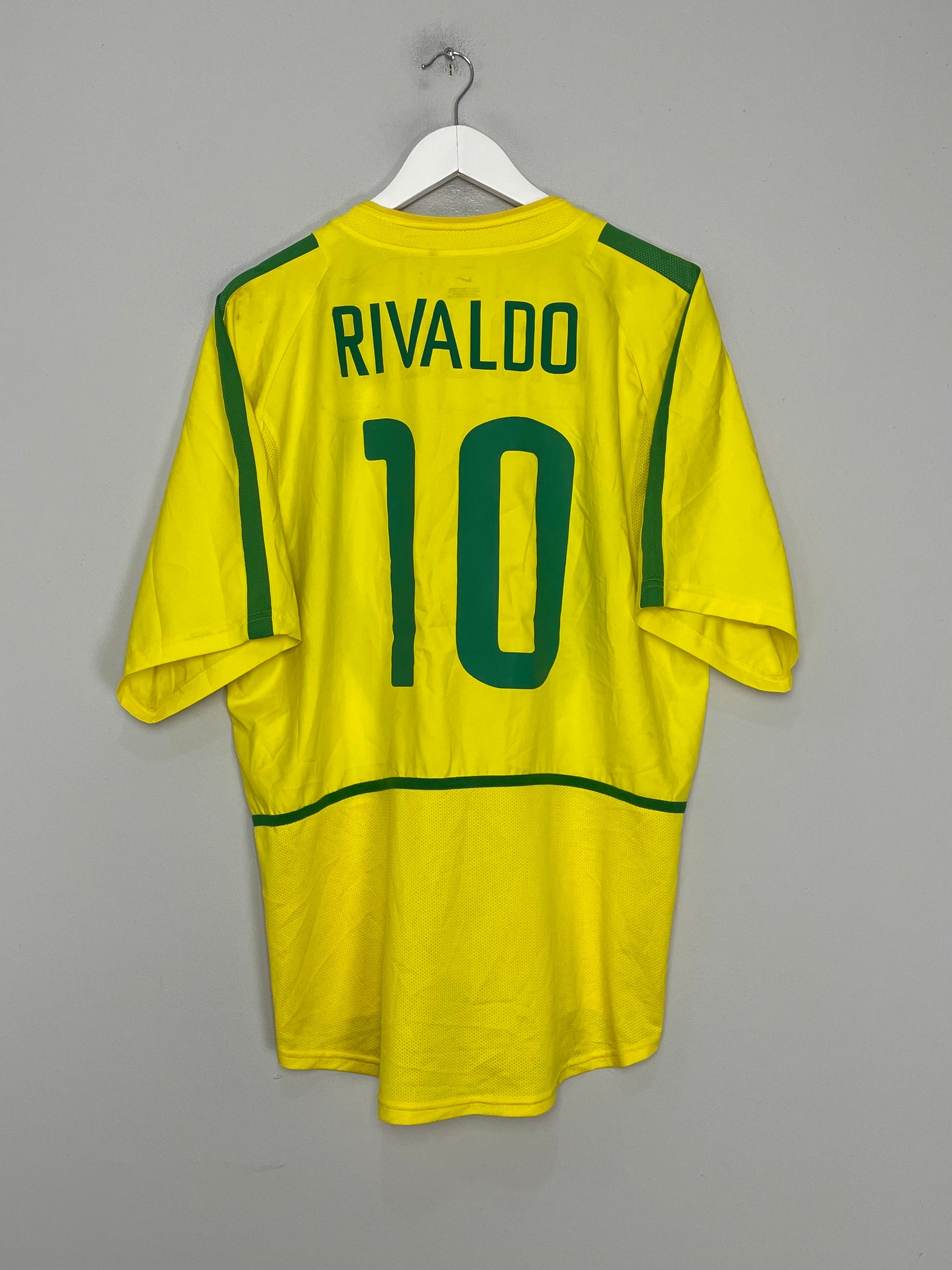 2002/04 BRAZIL RIVALDO #10 HOME SHIRT (XL) NIKE